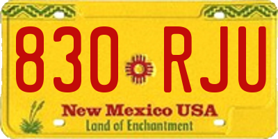 NM license plate 830RJU