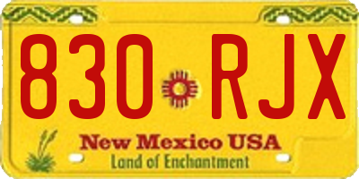 NM license plate 830RJX