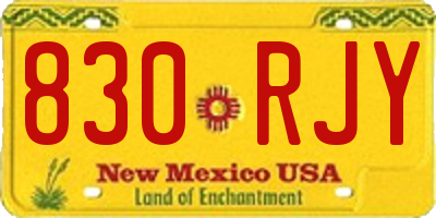 NM license plate 830RJY
