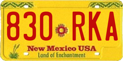 NM license plate 830RKA