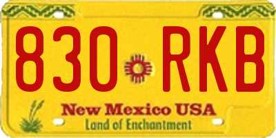 NM license plate 830RKB