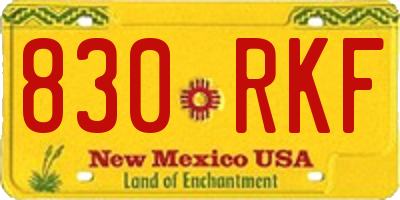 NM license plate 830RKF