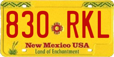 NM license plate 830RKL