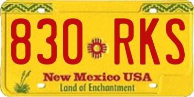 NM license plate 830RKS