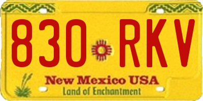 NM license plate 830RKV
