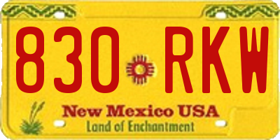 NM license plate 830RKW