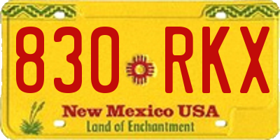 NM license plate 830RKX