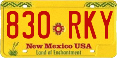 NM license plate 830RKY