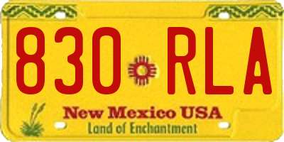 NM license plate 830RLA