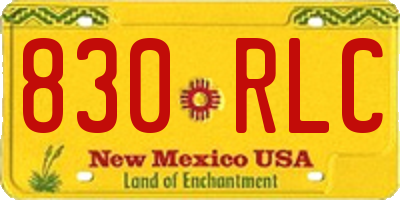 NM license plate 830RLC