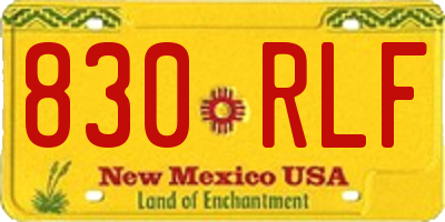 NM license plate 830RLF