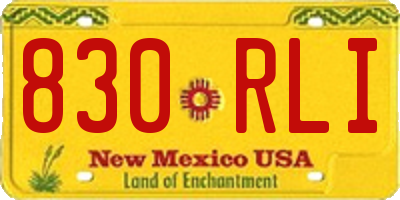 NM license plate 830RLI