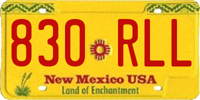 NM license plate 830RLL