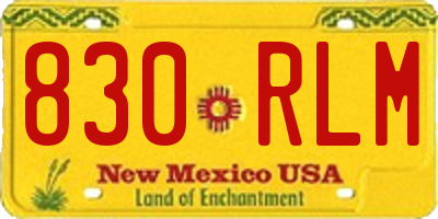 NM license plate 830RLM