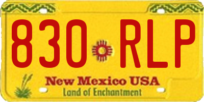 NM license plate 830RLP
