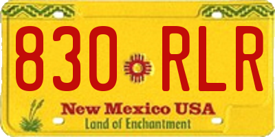 NM license plate 830RLR