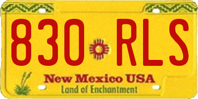 NM license plate 830RLS