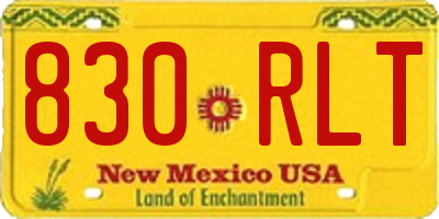 NM license plate 830RLT