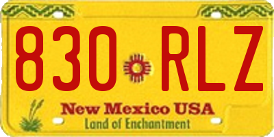 NM license plate 830RLZ