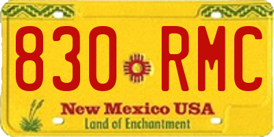 NM license plate 830RMC