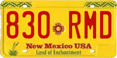 NM license plate 830RMD