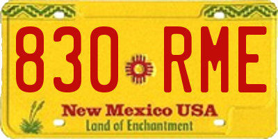 NM license plate 830RME