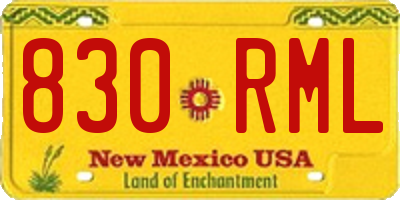NM license plate 830RML