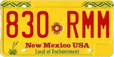 NM license plate 830RMM