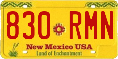 NM license plate 830RMN