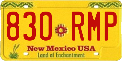NM license plate 830RMP