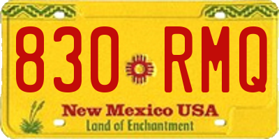 NM license plate 830RMQ