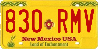 NM license plate 830RMV