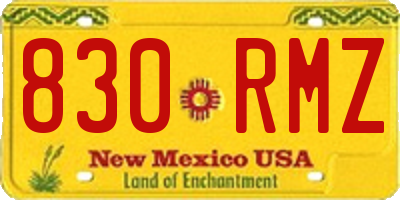 NM license plate 830RMZ