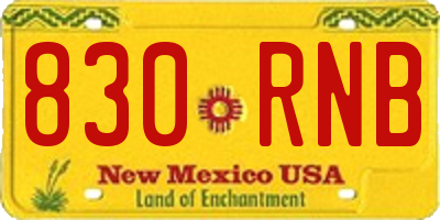 NM license plate 830RNB