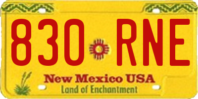 NM license plate 830RNE