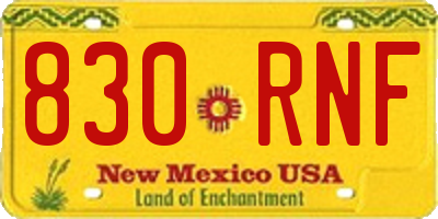 NM license plate 830RNF