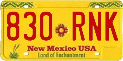 NM license plate 830RNK