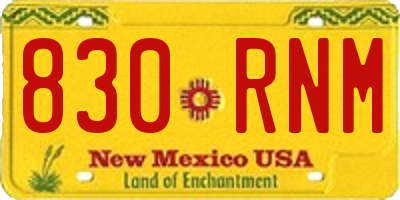 NM license plate 830RNM
