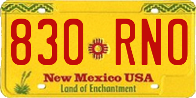 NM license plate 830RNO