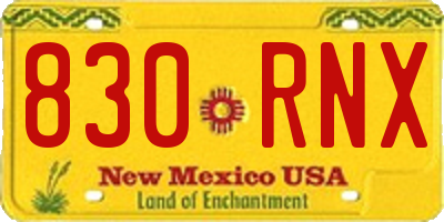 NM license plate 830RNX
