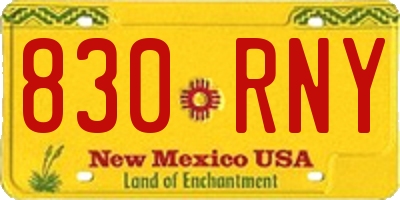 NM license plate 830RNY