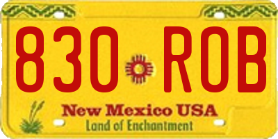 NM license plate 830ROB
