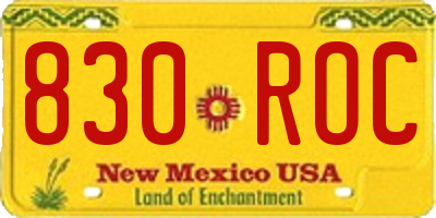 NM license plate 830ROC