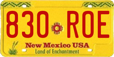 NM license plate 830ROE