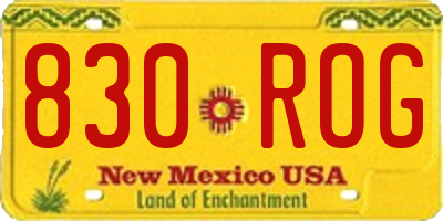 NM license plate 830ROG