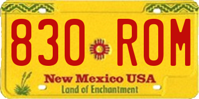 NM license plate 830ROM