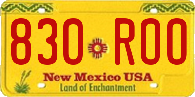 NM license plate 830ROO