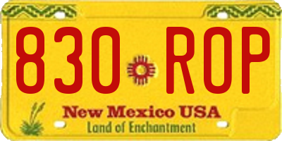 NM license plate 830ROP