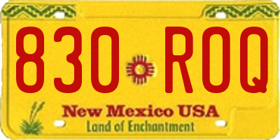 NM license plate 830ROQ