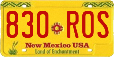 NM license plate 830ROS